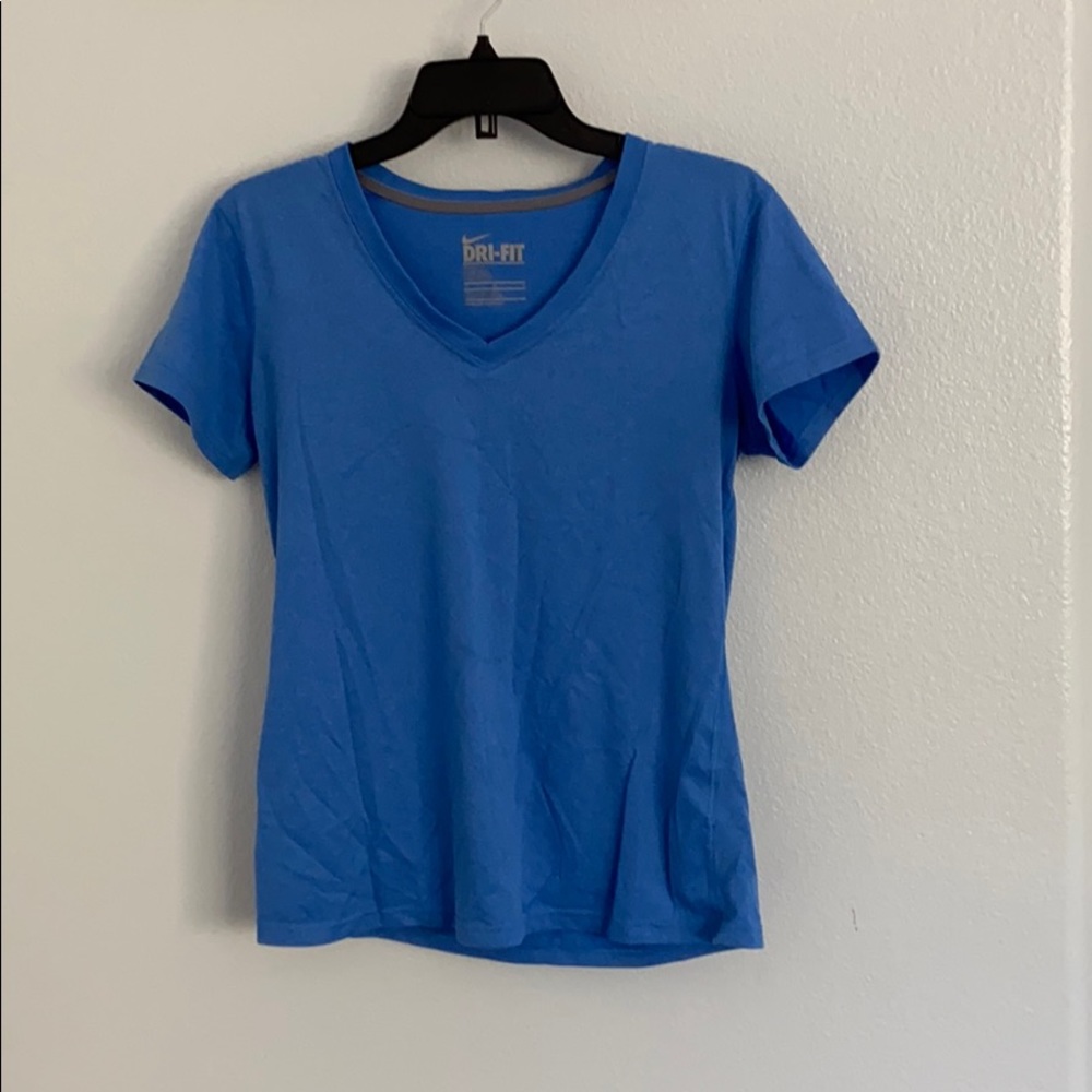 Nike Dry Fit Blue V Neck T Shirt